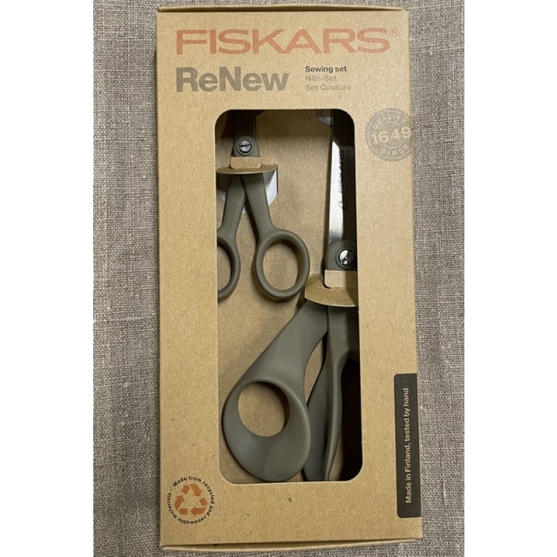 2 Fiskars sakse ReNew Recycled - 21 cm. og sysaks 13 cm. 