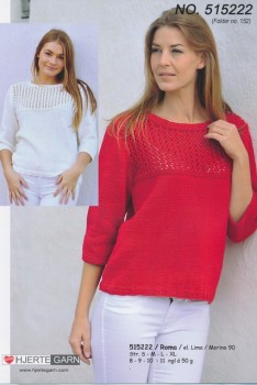 515222 Bluse m/hulmønster i bærestykket