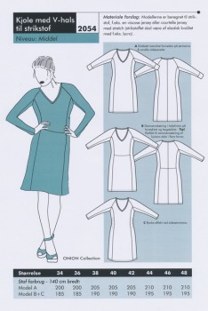 Onion 2054 -Kjole med V-hals til strikstof