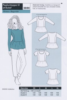 Onion 5044 -Peplun toppe til strikstof