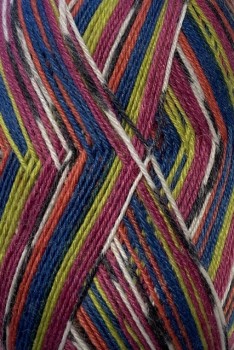 Aloe strømpegarn print i pink, blå, okker, koral, hvid