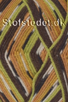 Basic uld/polyamid flerfarvet i orange, lime, brun