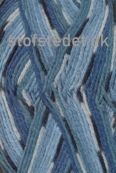 Basic uld/polyamid, Jacquard print petrol/lys petrol/lyseblå