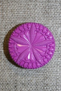 Knap m/blomst/stjerne, cerisse 22 mm.