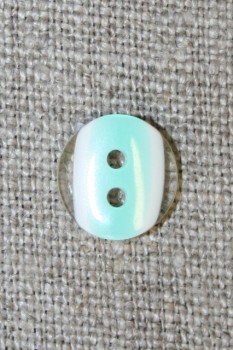2-huls knap klar/mint, 11 mm.