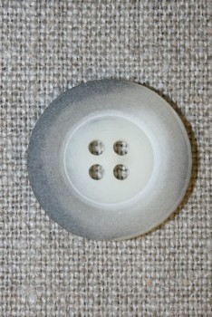 Grå-meleret 4-huls knap, 22 mm.