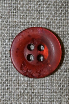 4-huls knap krakeleret brændt orange-rød, 15 mm.