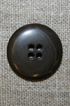 4-huls knap meleret grå-brun/sort, 22 mm.