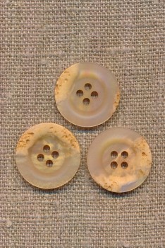 4-huls knap krakeleret i laks/pudder, 20 mm.