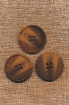 4-huls knap meleret i brun, rust, brændt orange, 38 mm.