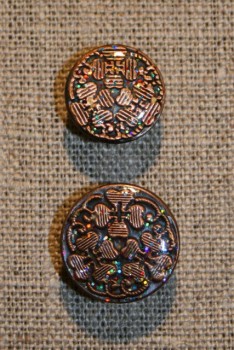 Patent-knapper m/glimmer, kobber 17 mm.