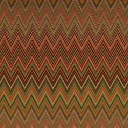 Strik med zigzag mønster i støvet grøn, orange, beige, rust