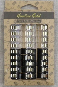 Wonder Clips 30 stk i sort og guld - Hemline Gold