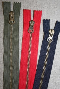 14, 18 og 20 cm. metal lomme-/bukselynlås