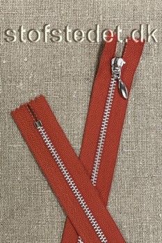 28 cm. lynlås i brændt orange m/dråbe-skyder