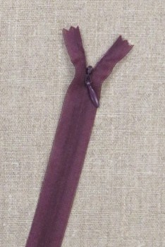 16 cm usynlig lynlåse, rød-lilla