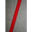 Foldeelastik med buet kant og prik, rød