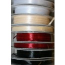 10 meter rulle satinbånd 6 mm. hvid/sort/mørkerød/off-white