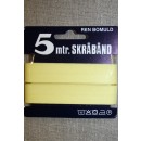 5 meter bomulds-skråbånd, lys gul