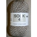 Sock 4 strømpegarn meleret lysebrun beige off-white