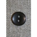 Lille mørk grå-brun 2-huls knap