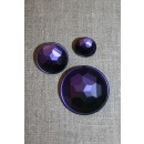 Faset-slebne knapper i metal look, mørkelilla