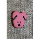 Knap m/hundehoved, rosa