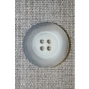 Grå-meleret 4-huls knap, 22 mm.