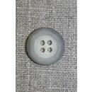 Grå-meleret 4-huls knap, 18 mm.