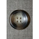 Brun/beige meleret 4-huls knap, 25 mm.