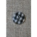 Ternet 2-huls knap sort/hvid, 11 mm.