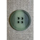 4-huls knap meleret støvet grøn/grå-grøn, 22 mm.