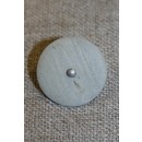 Grå/kit knap m/sølv-midte, 20 mm.