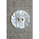 Knap i Palliet-look, off-white 18 mm.