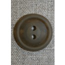 Lysebrun knap m/kant, 23 mm.