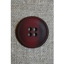 4-huls knap meleret mørk hindbær/bordeaux, 20 mm.