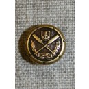 Gl.guld knap m/åre/anker, 12 mm.