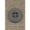 4-huls knap grå-brun, 15 mm.