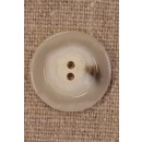 2-huls knap off-white m/brun plet 22 mm.