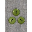 2-huls knap i lime-grøn 13 mm.