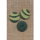 2-farvet 2-huls Knap i army og lime 20 mm.