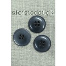 Mørk Grå-blå meleret 4-huls knap, 20 mm.
