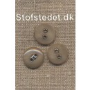 Knap m/sølv-huller i beige/kit 15 mm.