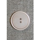 Beige/pudder 2-huls knap, 18 mm.