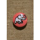 Knap m/elefant, lyserød