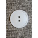 Hvid 2-huls knap, 22 mm.