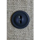 Blå 2-huls knap, 12 mm.