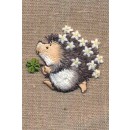 Motiv med pindsvin med blomster