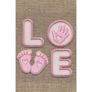 Motiver Baby Love i rosa