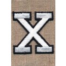 X - Bogstaver til påstrygning i hvid og sort, 52 mm.